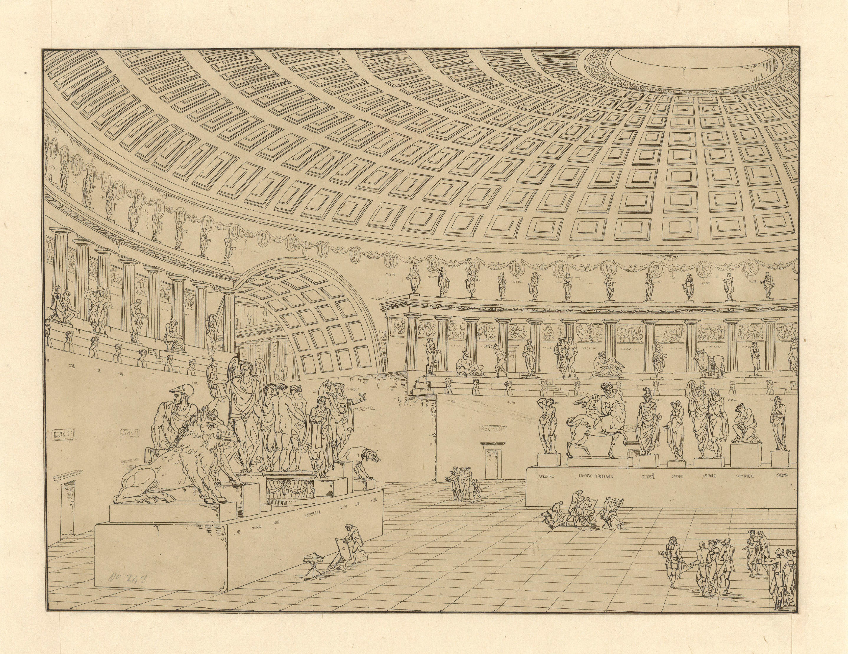 Sculpture gallery. Scenography