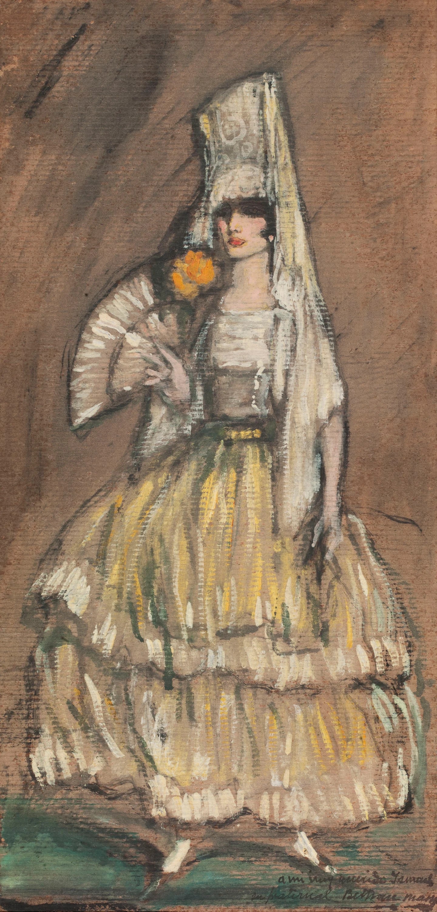 Manola' with Mantilla and Fan