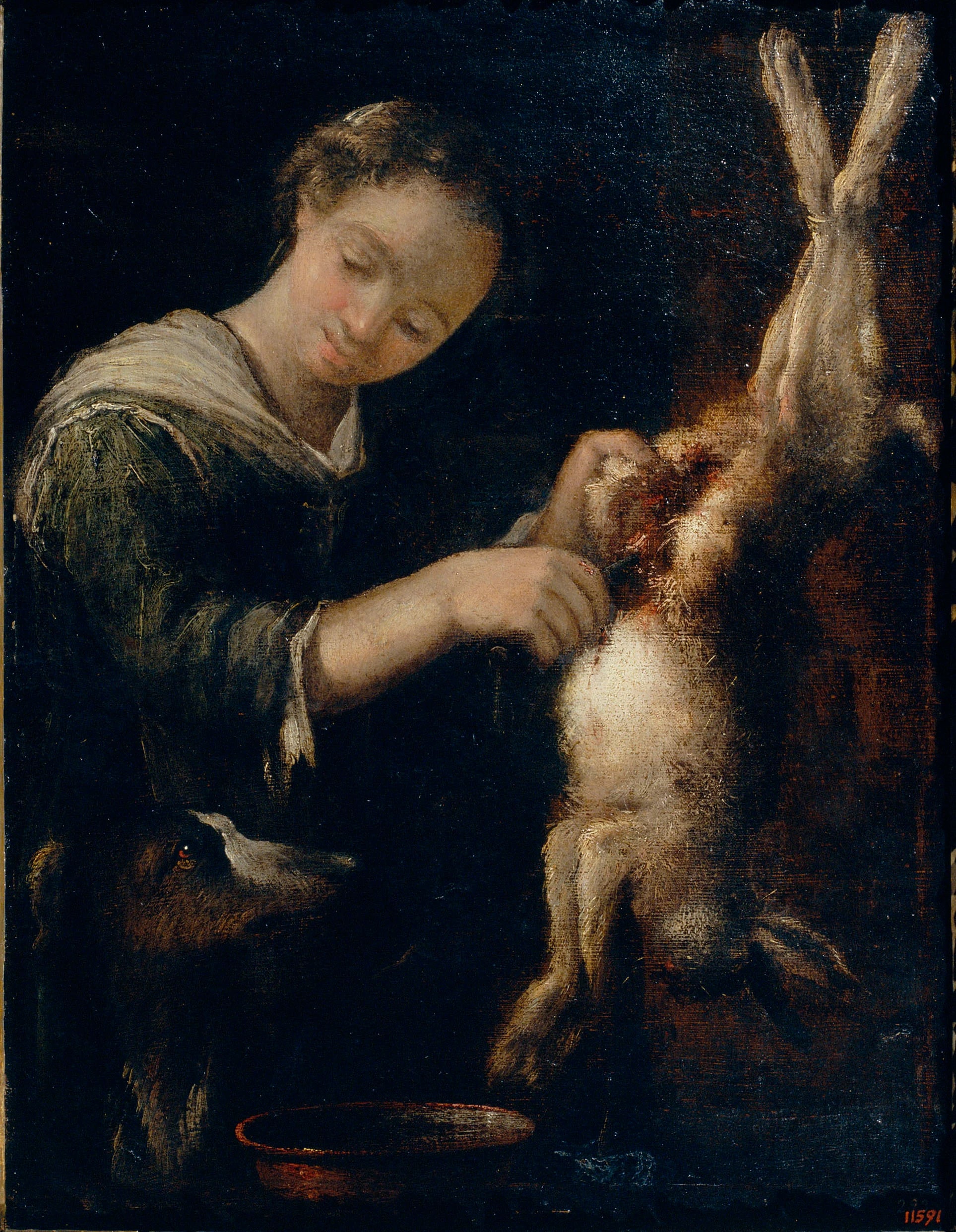 Girl Skinning a Hare