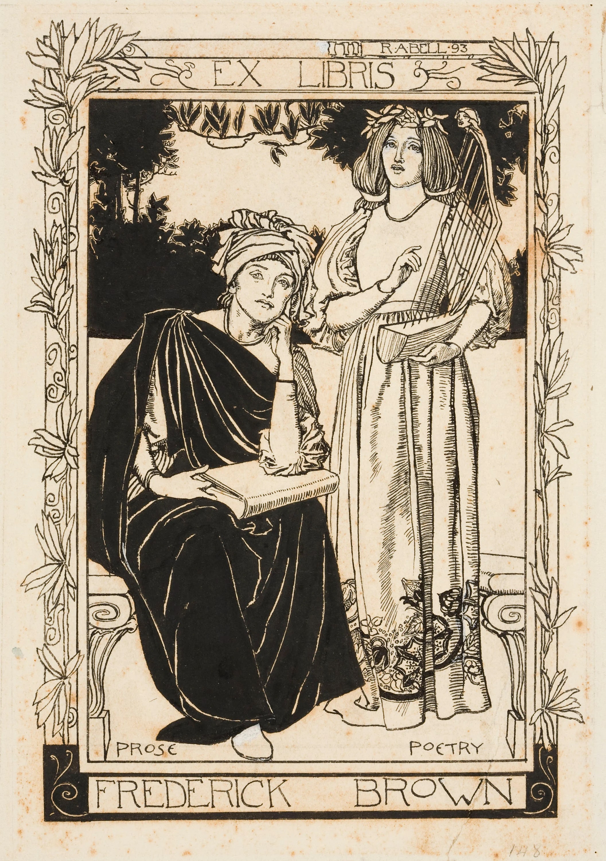 Preparatory for the Frederick Brown book-plate