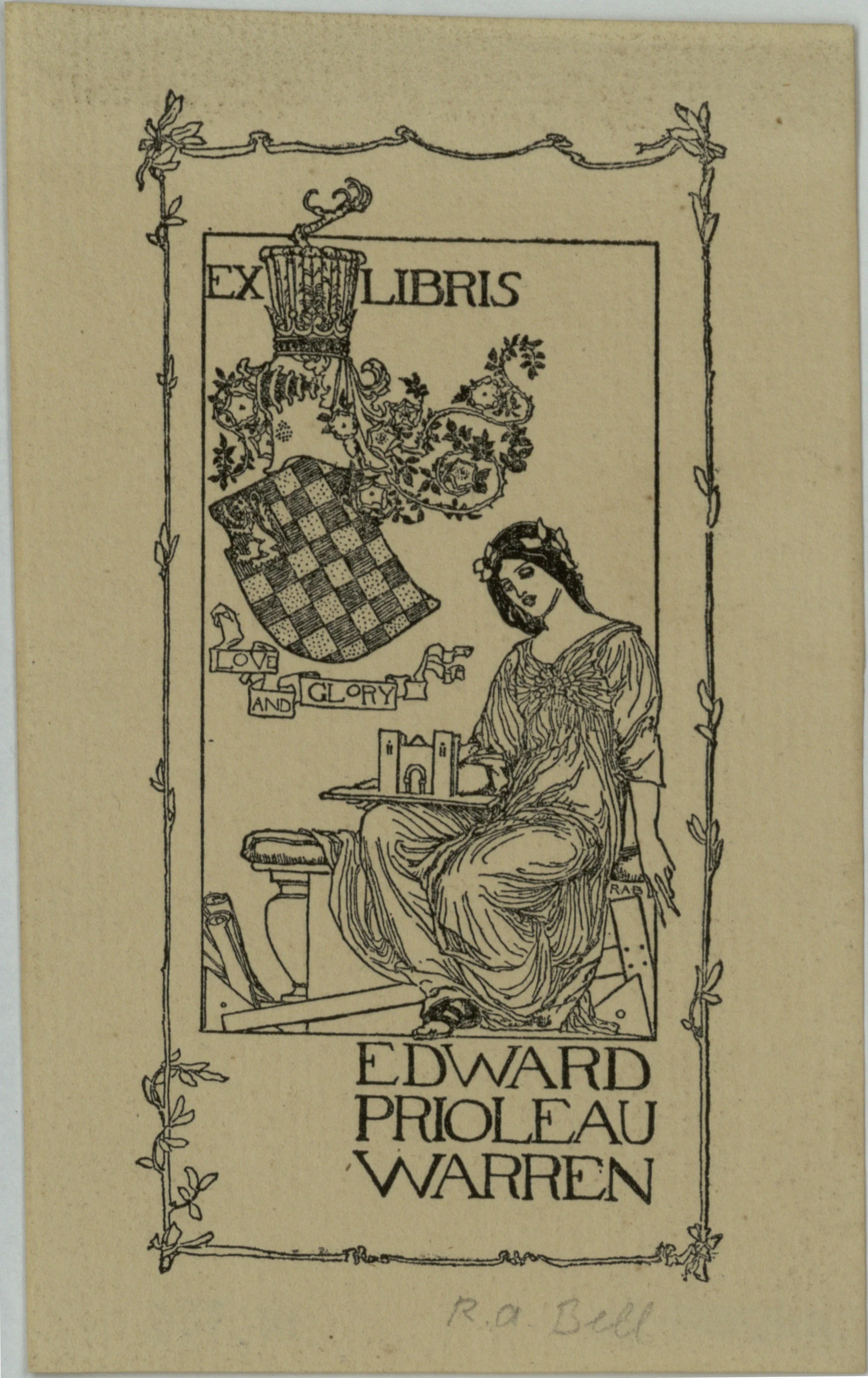 Book-plate Edward Prioleau Warren