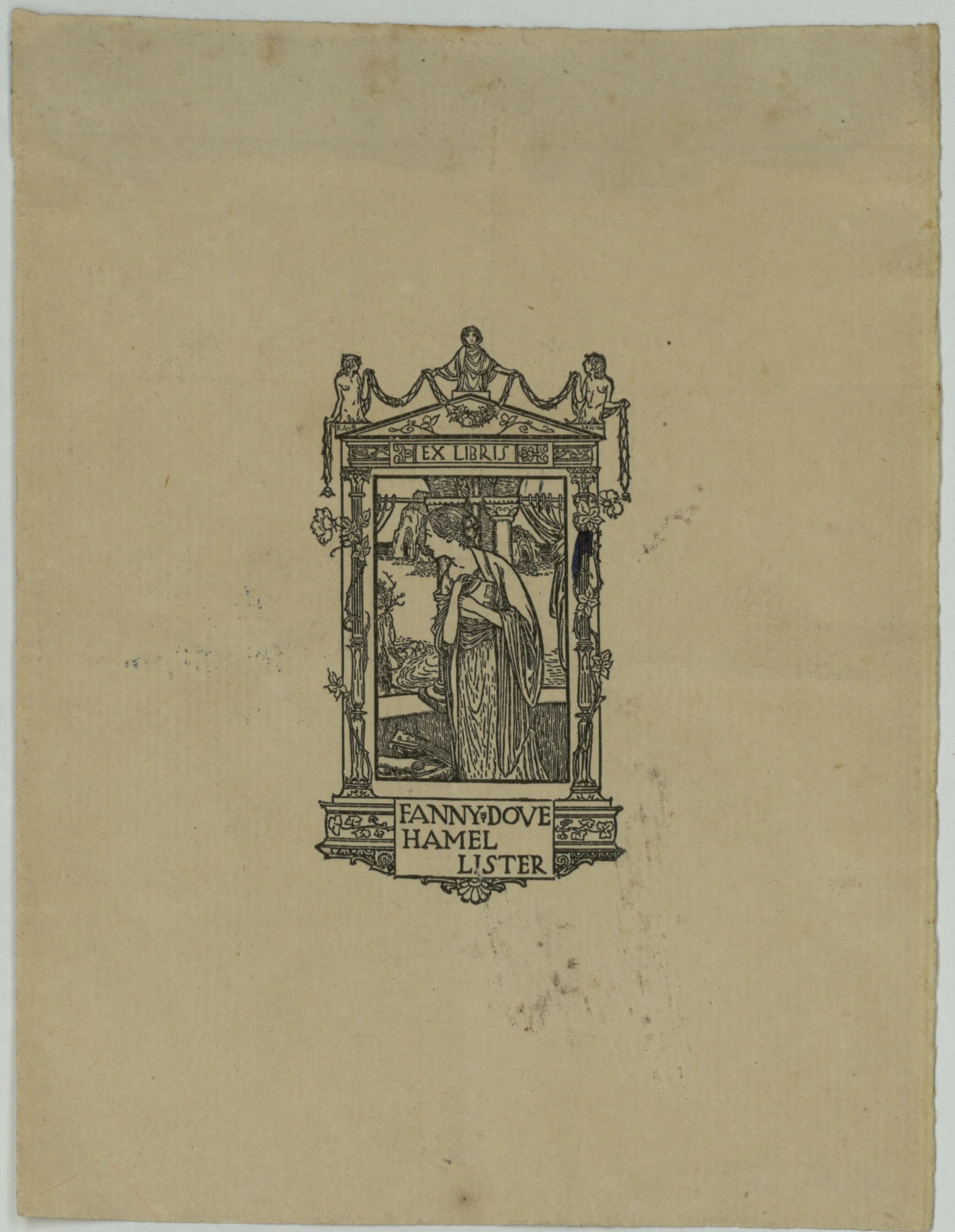 Book-plate Fanny Dove Hamel Lister