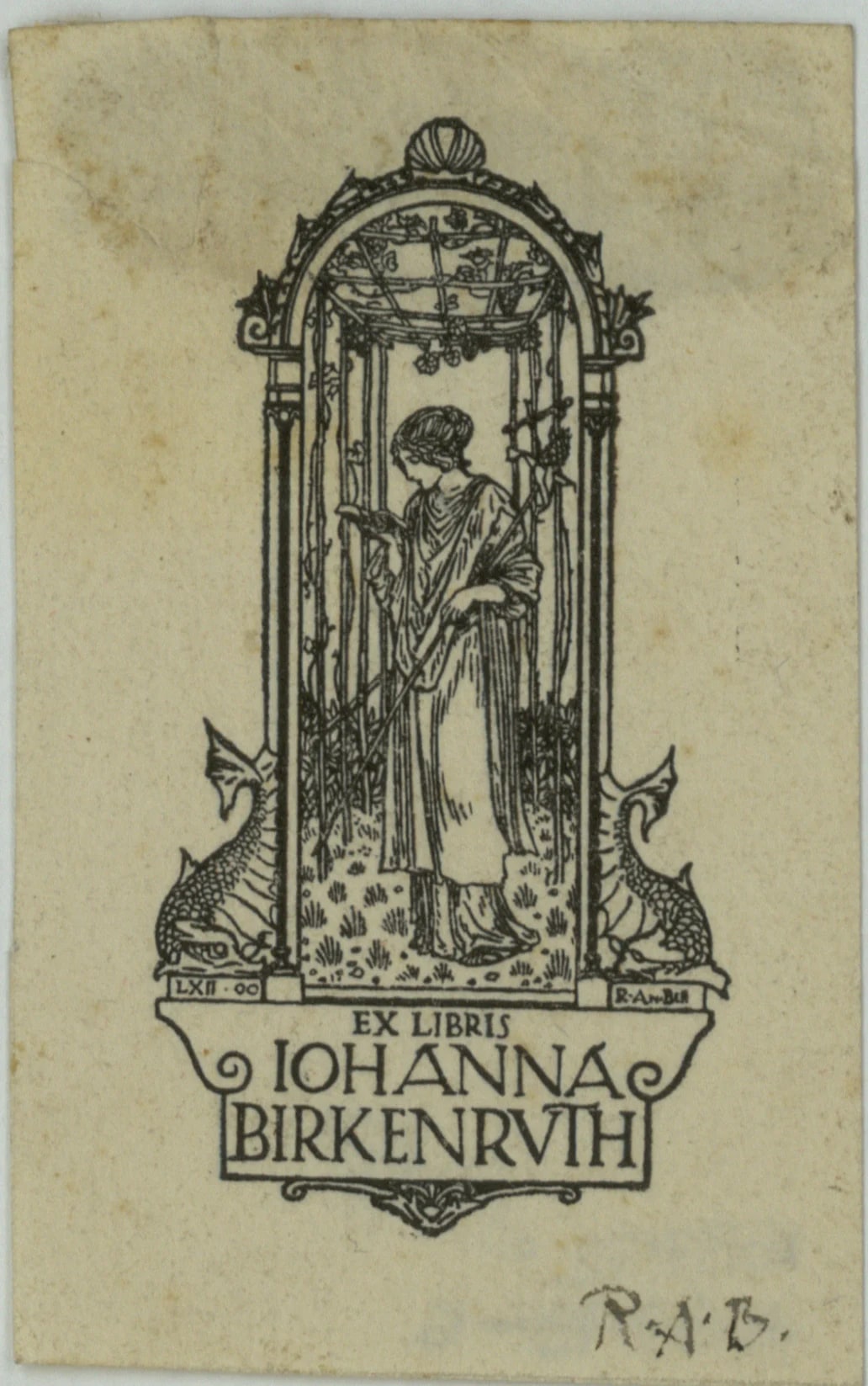 Book-plate Iohanna Birkenruth