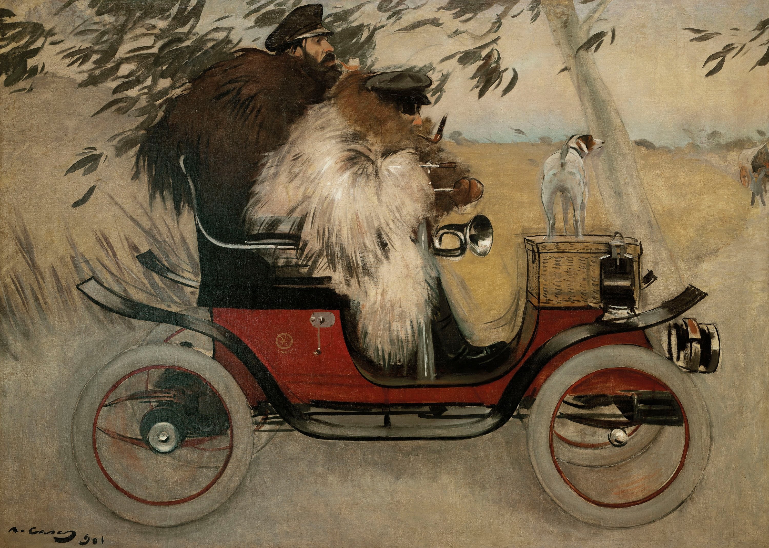 Ramon Casas and Pere Romeu in a Motor Car