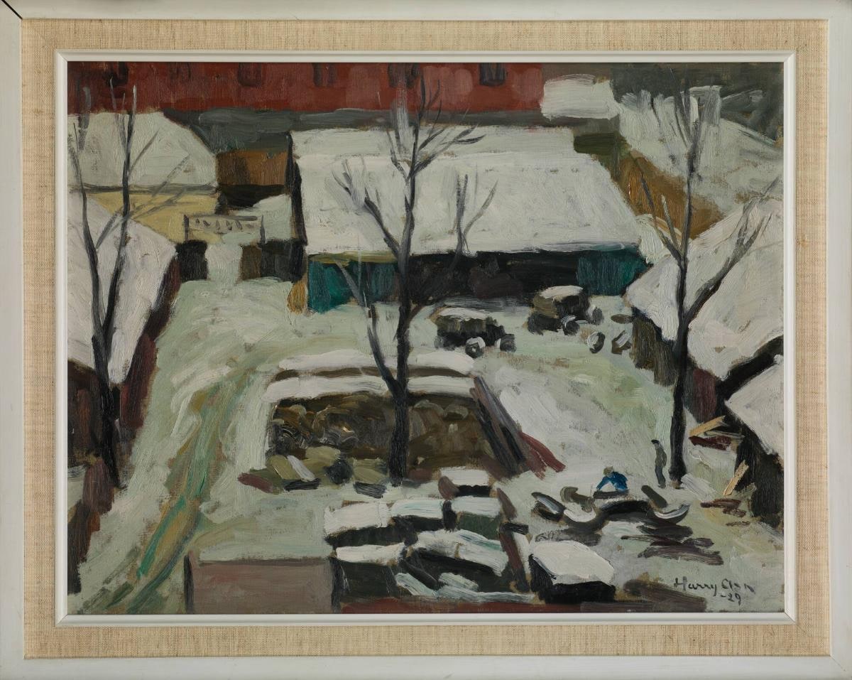 Bakgård, vinter