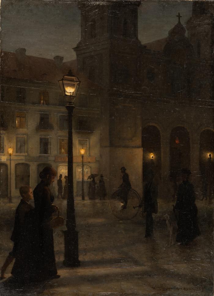 Maximilian Square in Munich at Night