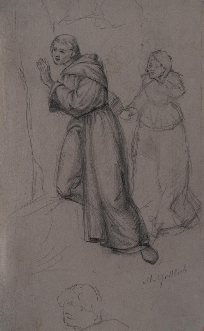 Sketch of a Monk and a Woman