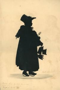 Isabella Lucas, 'Bath Character', cut black paper on paper support, 1827