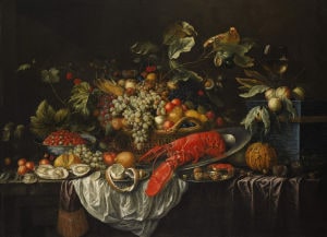 Still life with Fruit, Oysters and a Lobster
