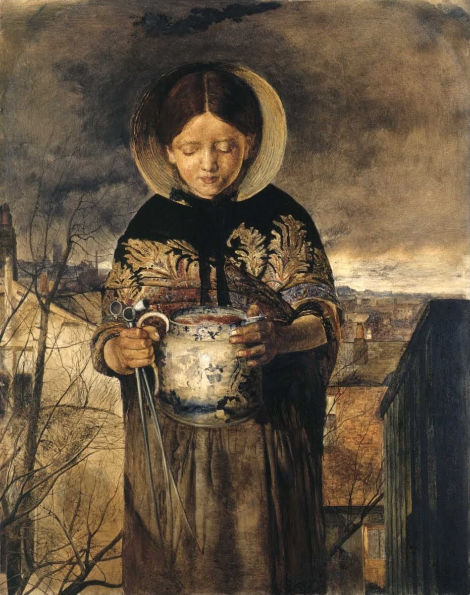 Girl with Jug of Ale and Pipes