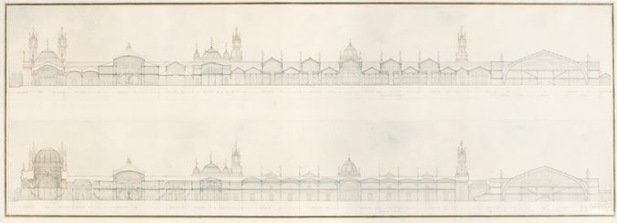 Coupe de la galerie des Nations à l'Exposition universelle de 1900