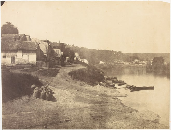 Sèvres et ses environs. Bords de la Seine. Vue prise de la rive gauche de la Seine, d'amont en aval, entre le Bas-Meudon et le bas-Sèvres