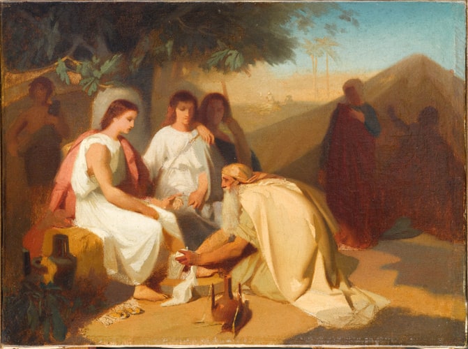 Abraham lavant les pieds aux trois anges