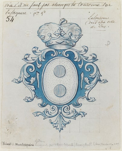 Modèle de blason aux armes de la famille de Montesquiou Fezensac