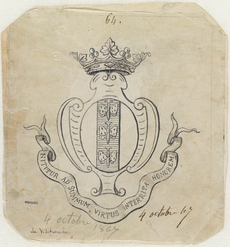 Modèle de blason aux armes de la famille de Tulle de Villefranche