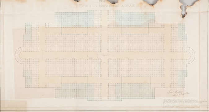 Projet pour le palais du Champs de Mars de l'Exposition universelle de 1867 à Paris, plan