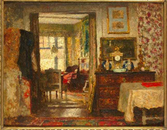 Intérieur, l'atelier du peintre Albert Roelofs (1877-1920) à Scheveningen