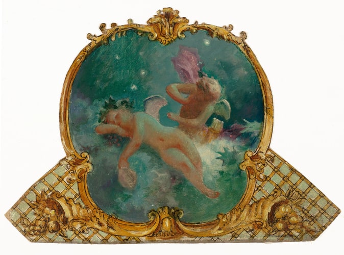 Etude préparatoire pour le décor peint de la salle à manger de l'hôtel du palais d'Orsay, dessus de porte nord-est : La Nuit