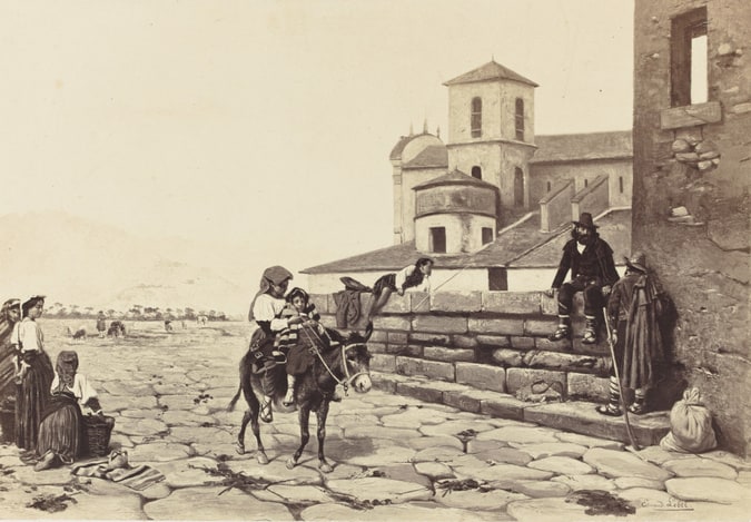 "Le Pont Rapido à Cassino, Italie", peinture d'Edmond Lebel