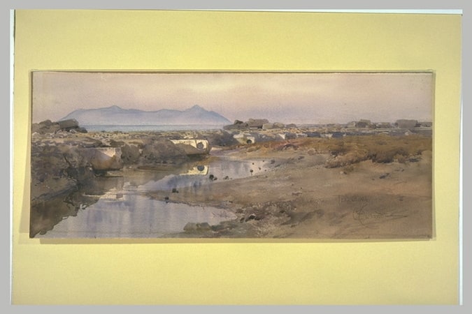 Vue du cap de Circé, avec les vestiges du port romain de Terracina