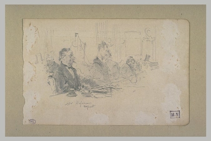 Divers personnages dans un café