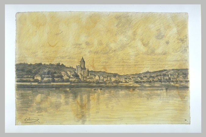 Village au bord d'une rivière