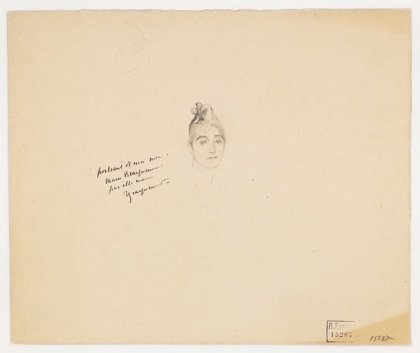 Autoportrait, et croquis d'une tête d'homme