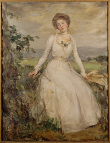 Portrait de jeune femme en blanc