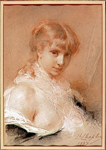 Portrait d'une jeune femme, à mi-corps de face
