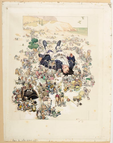 Gulliver à Lilliput : Le réveil sur la plage