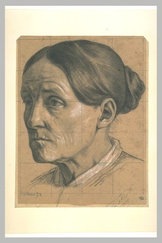 Tête de vieille femme, de trois quarts vers la gauche