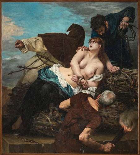 Scène de l'inquisition en Espagne