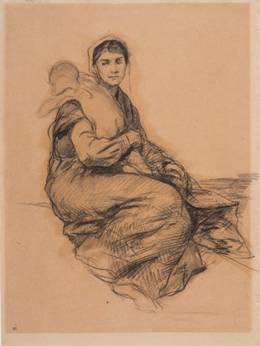 Jeune femme portant un enfant