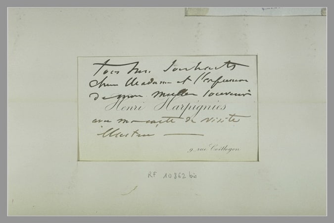Autographe d'H. Harpignies