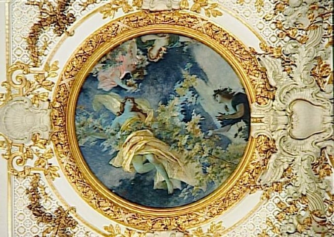 Décor peint de la salle à manger de l'hôtel du Palais d'Orsay, plafond, tondo Nord : L'Automne