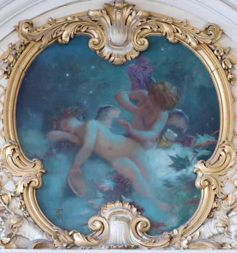 Décor peint de la salle à manger de l'hôtel du Palais d'Orsay, trumeau Nord-Est : La Nuit