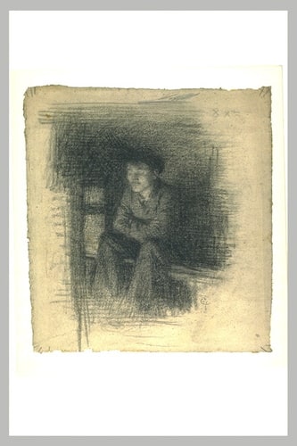 Homme assis, de face, les bras croisés