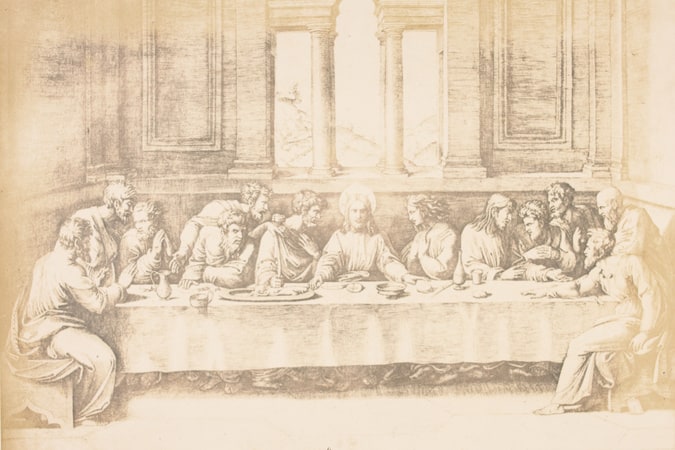 "La Cène", gravure de Marc-Antoine Raimondi d'après Raphaël