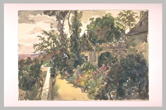 La Chabanne, jardin en terrasse, dominant la campagne