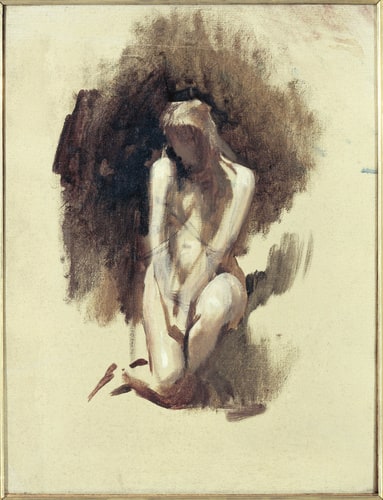 Femme nue, agenouillée