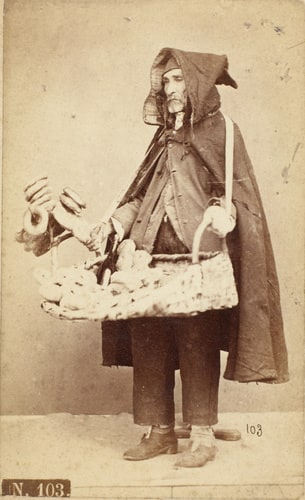Vendeur ambulant, dans l'atelier du photographe à Naples