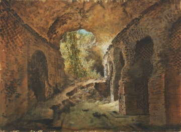 View of the ruins of the Amphitheatre at Pozzuoli