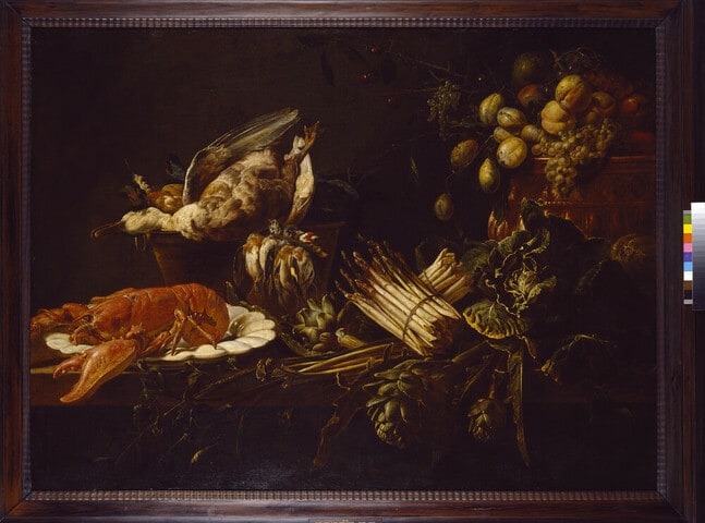 Still Life of a Lobster, Vegetables, Fruit, and Game