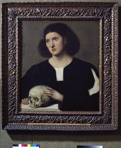 Portrait of a young Man with a Skull