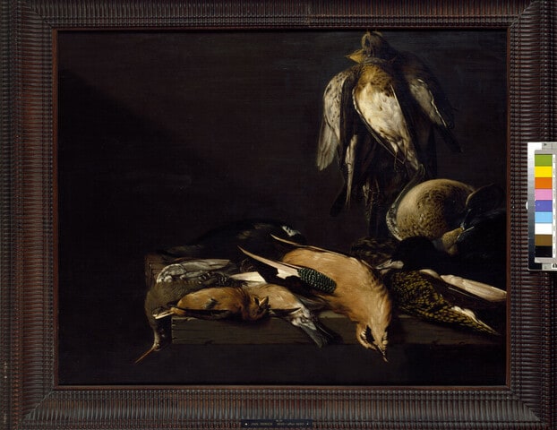Still Life of Game with four Plovers