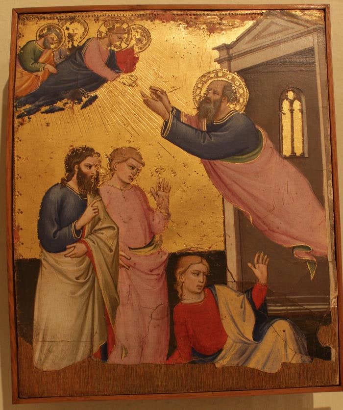 Scomparto di predella con Scene della vita di San Giovanni Evangeli...