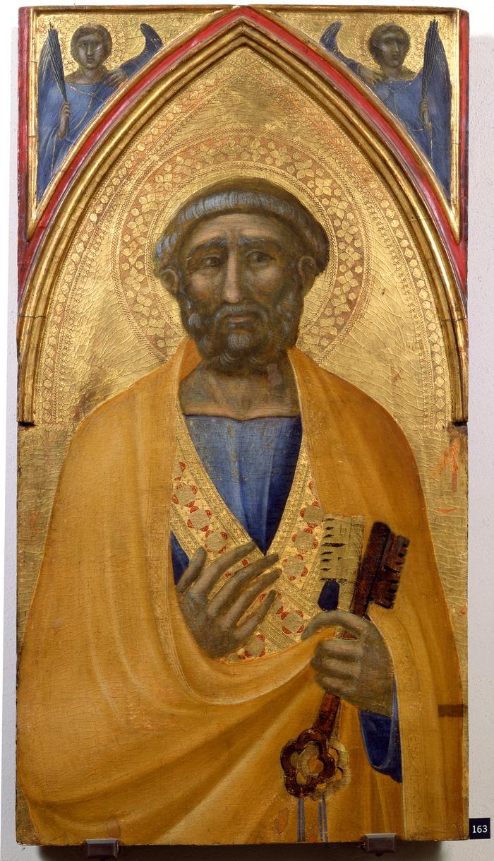 Scomparto di tabernacolo a sportelli: San Pietro